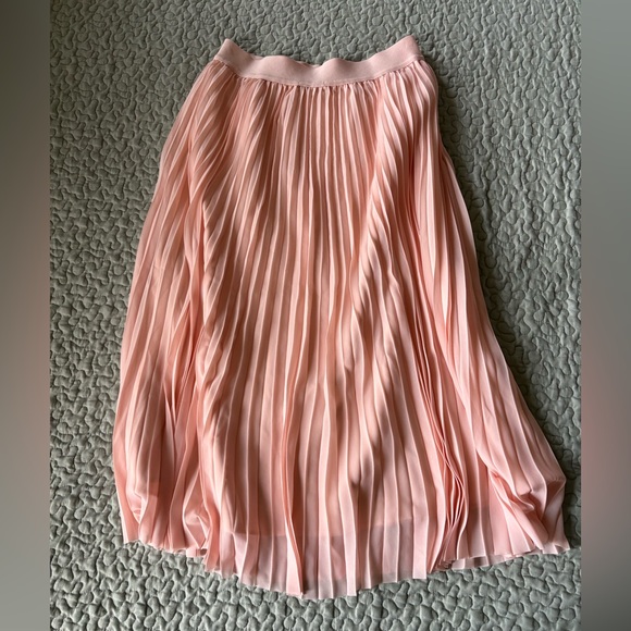 Quince Soft Pink Chiffon Pleaded Midi- size Small - Picture 4 of 5